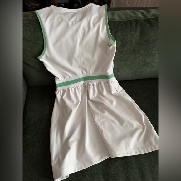 Lacoste White Tennis Dress with Mint Green Trim - Picture 2 of 3